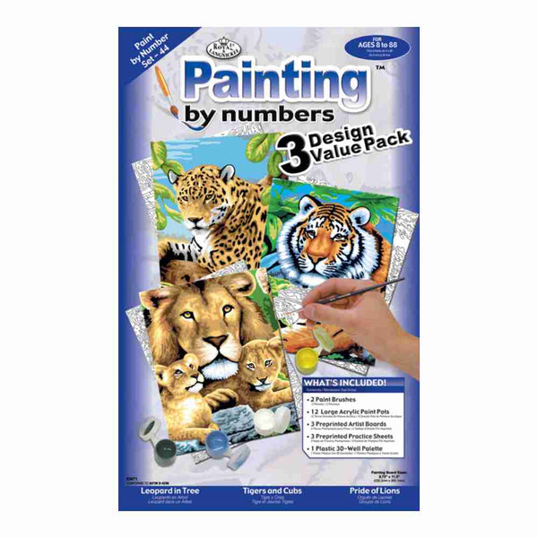 Set Pintar por Números 21 Piezas Animales Felinos Royal & Langnickel