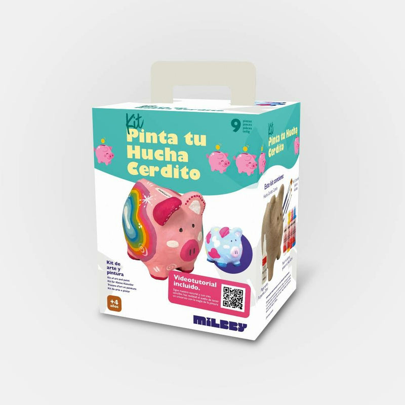 Kit Pinta Tu Hucha Cerdito de Cartón Milbby