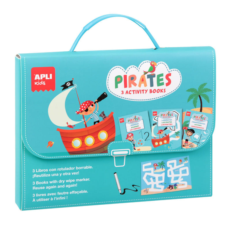 Set 3 Libros Actividades Mundo Pirata Apli Kids