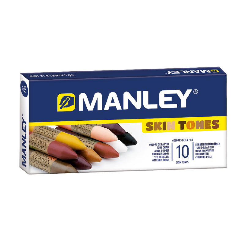 Caja 10 Ceras Colores Piel Manley