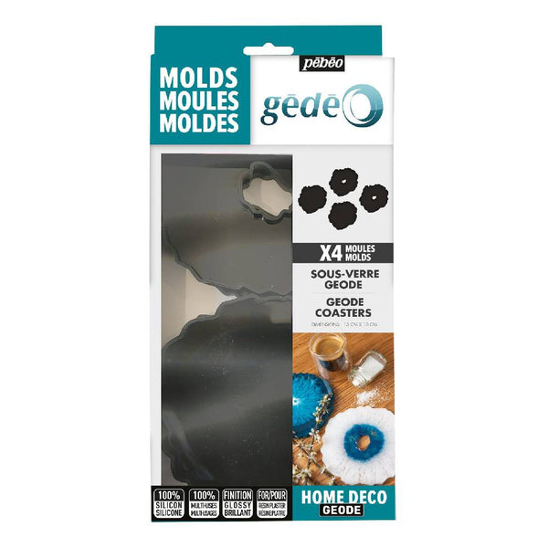 Set 4 Moldes Posavasos Forma Geoda