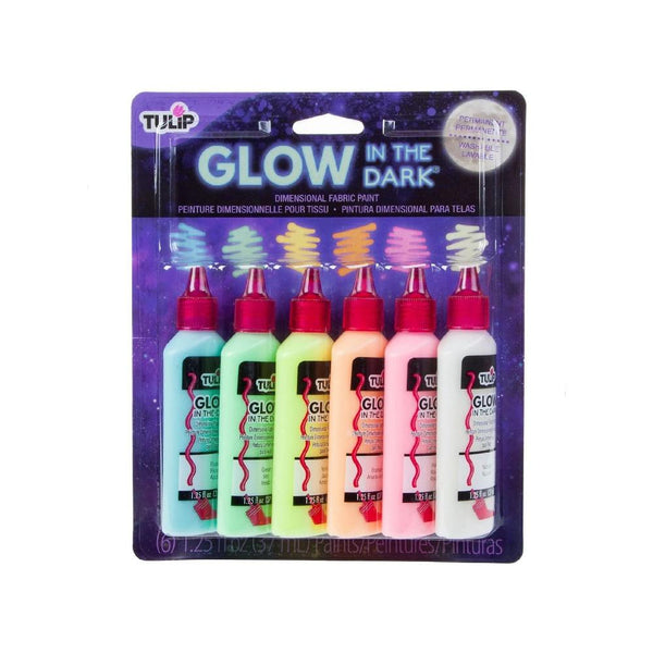 Set 6 Pinturas Tela Dimensional Glow 37ml Tulip