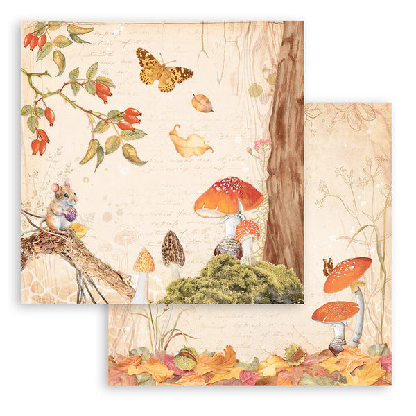 Papel Scrap impresion Doble Cara Seta Woodland