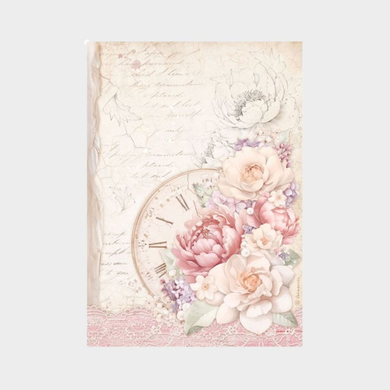 Papel de Arroz A4 Romance Forever Reloj Vintage