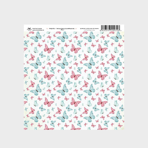 Papel Vellum Florece Mariposas 30x30 Fridita