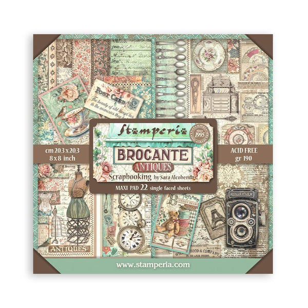 Set Papel Scrap Brocante Antiques 20x20 Stamperia