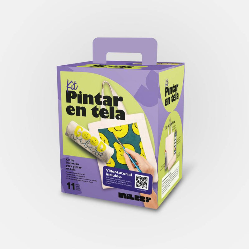 Kit Iniciación Pintar en Tela Milbby