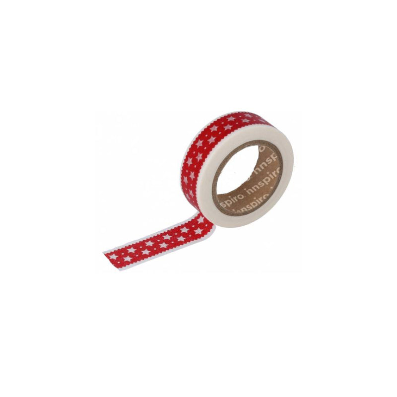 Washi Ribete Estrellas Rojo Serie Deco