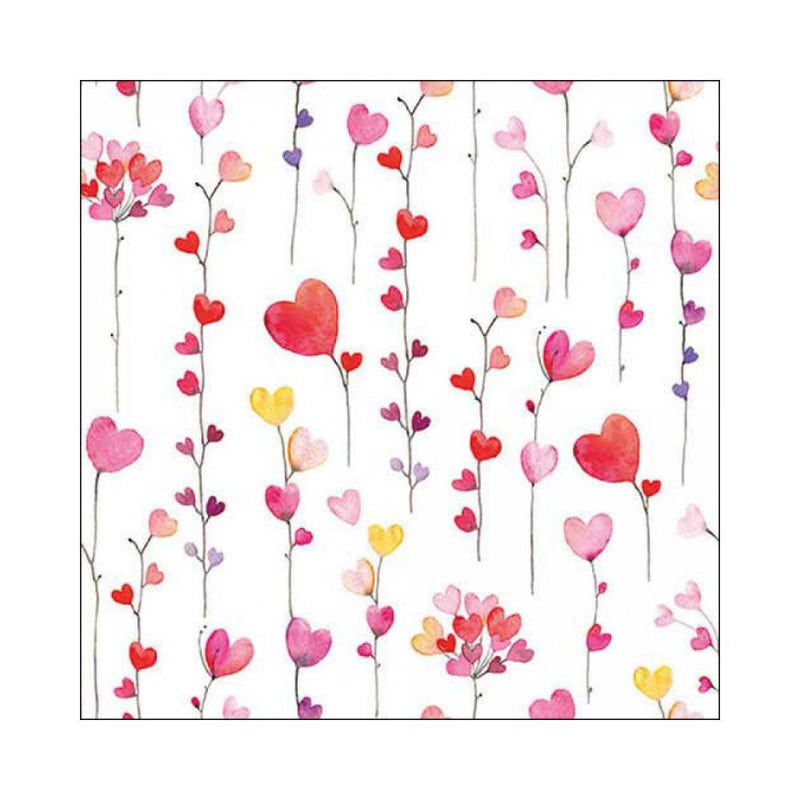 Pack 20 Servilletas 33x33cm Guirnalda de Corazones Ambiente Europe