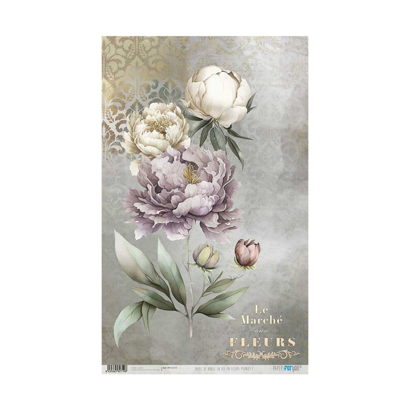 Papel Arroz 54x33 30g La Vie En Fleurs Peonies I