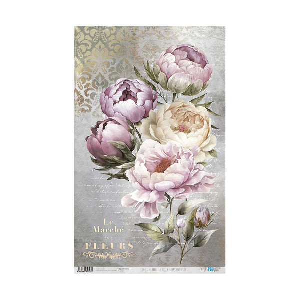 Papel Arroz 54x33 30g La Vie En Fleurs Peonies IV