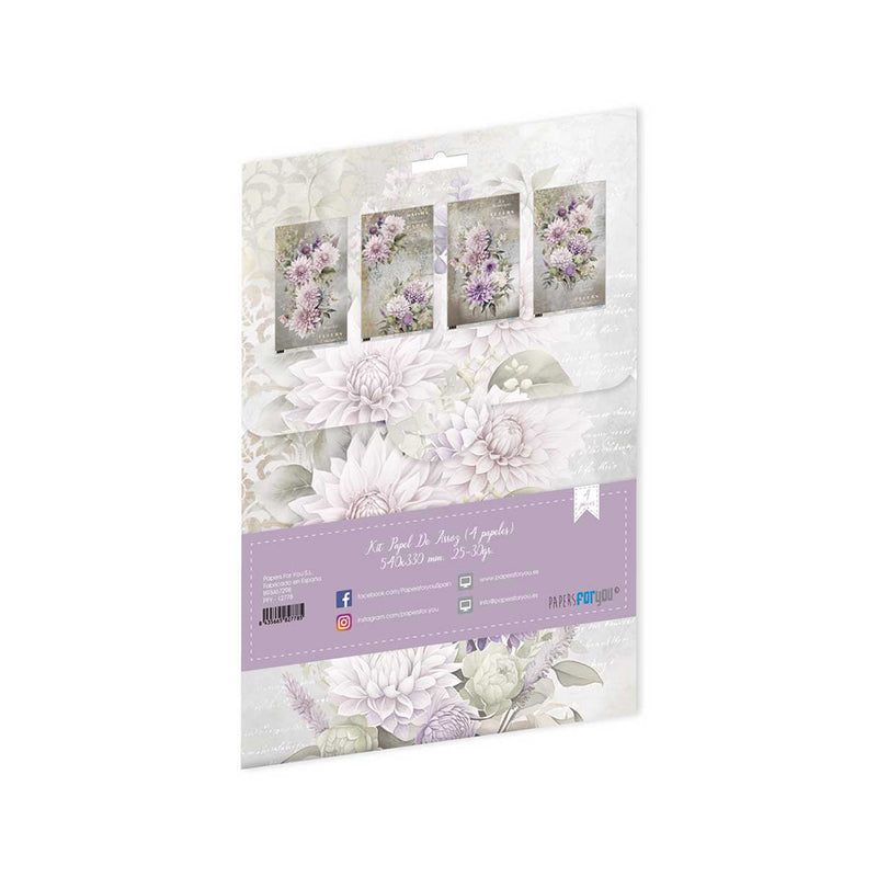 Set Papel Arroz 54x33 La Vie En Fleurs Dahlias (1)