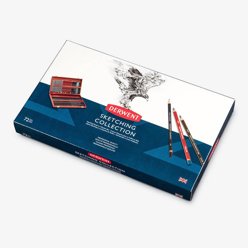 Caja Madera 72 Lápices Sketching Derwent