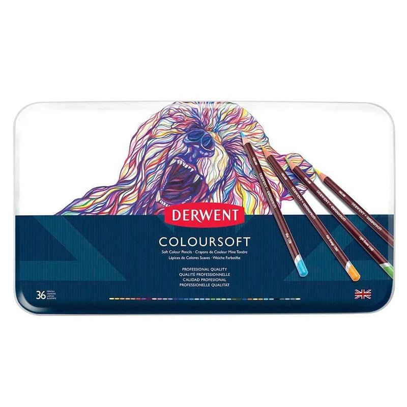 Caja Metal 36 Lápices Coloursoft Derwent