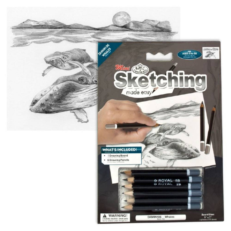 Set Mini Sketching Made Easy Ballenas Royal & Langnickel (1)