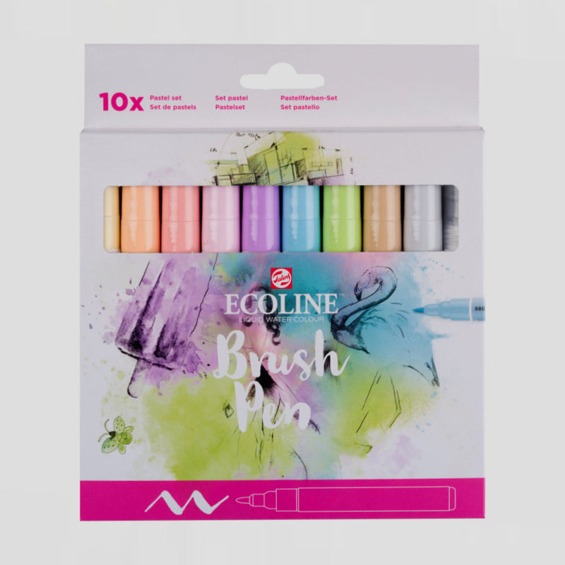 Set 10 Rotuladores Lettering Pastel Ecoline