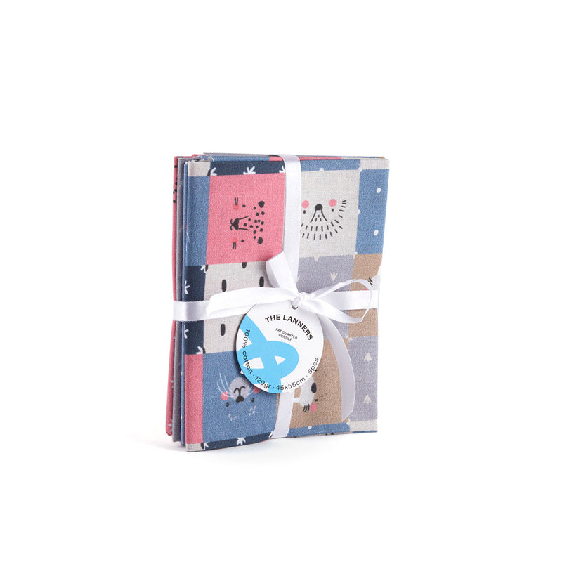 Set 5 Fat Quarter Animal Patch 45x55cm