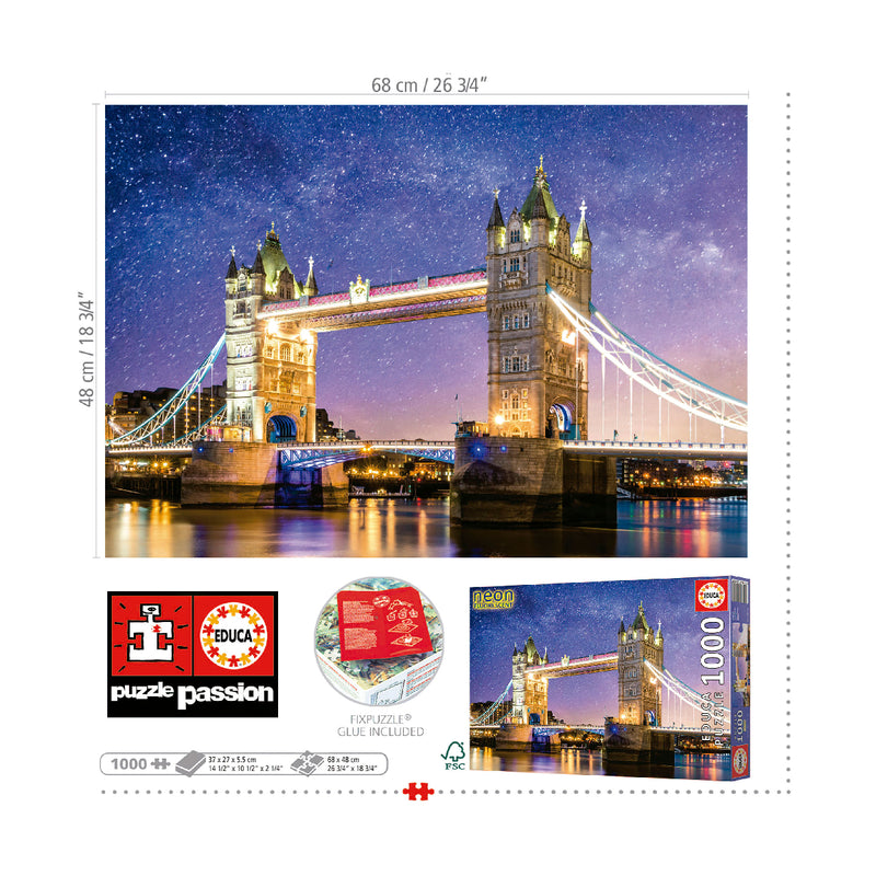 Puzzle 1000 Piezas Tower Bridge London Neon Educa (2)