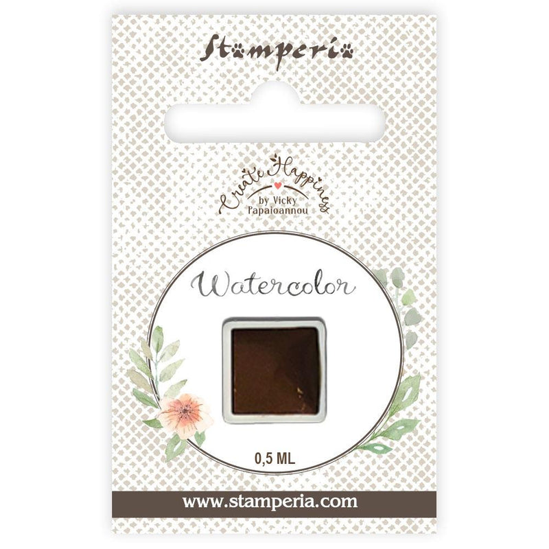 acuarela en pastilla marrón 0,5 ml stamperia create happiness