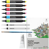 rotuladores y pintura para dibujar ilustraciones winsor newton