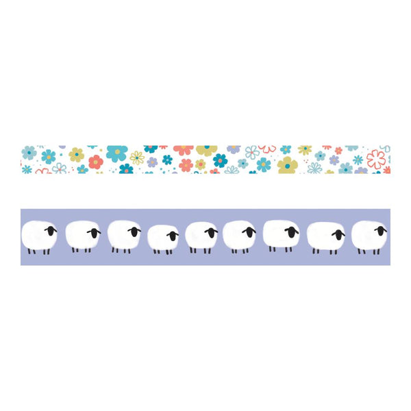 Washi Tape Ovejas y Flores Colección Saute-Moutons