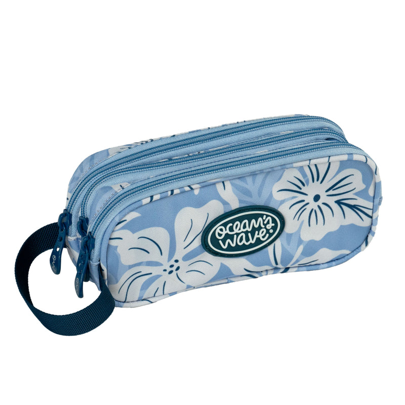 Estuche 3 Cremalleras Bora Bora Azul Oceans Wave (1)