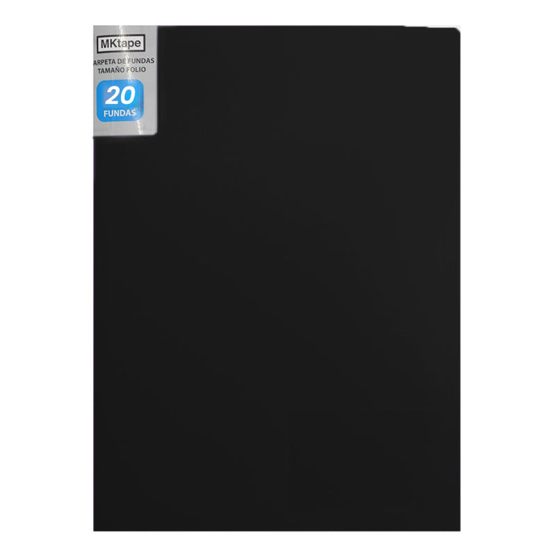 Carpeta Folio 20 Fundas Negra Oceans Wave