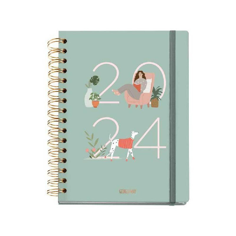 Agenda Anual 2024 Diaria Plus Wire-O Home Slow Life