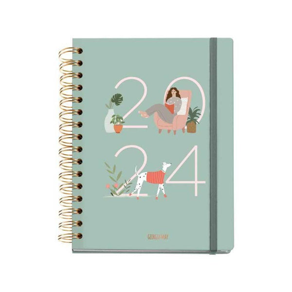 Agenda Anual 2024 Semanal Plus Wire-O Home Slow Life