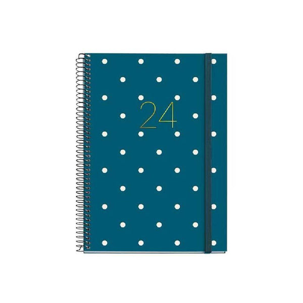 Agenda Anual 2024 Diaria Espiral Plus Polka Dots