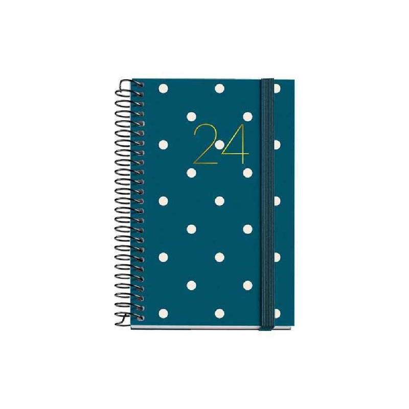 Agenda Anual 2024 Semanal Espiral Caddy Polka Dots