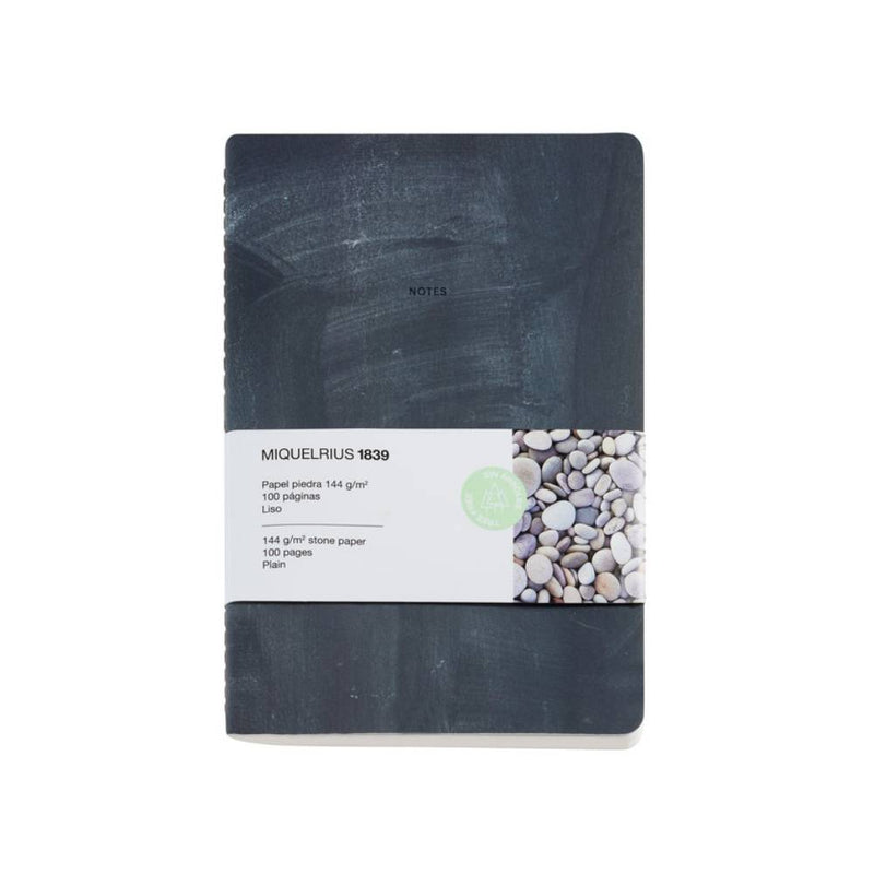 Cuaderno A5 Liso Negro Papel Piedra