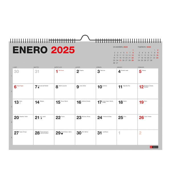 Calendario A3 Pared 18 meses Básico 2024-2025