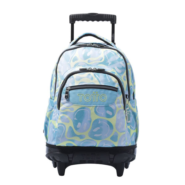 Mochila Escolar Totto con Ruedas Azul Happy Flow Smile