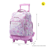 Mochila Escolar Totto con Ruedas Rosa Amalia (1)