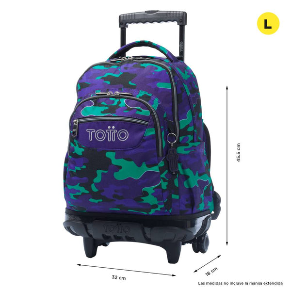 Mochila Escolar Totto con Ruedas Azul Seli Camuflaje (1)