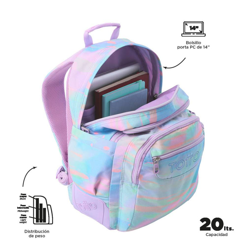 Mochila Escolar Totto Reforzada Multicolor Luminia (3)