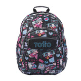 Mochila Escolar Totto Reforzada Negro Misato Anime