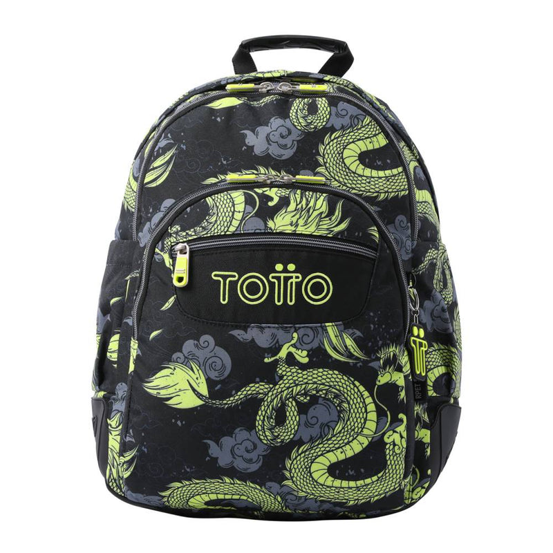 Mochila Escolar Totto Reforzada Azul Dragony