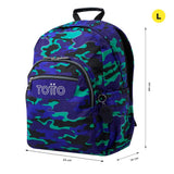 Mochila Escolar Totto Adaptable a Carro Azul Seli Camuflaje (1)