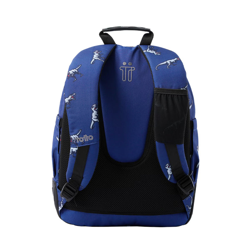 Mochila Escolar Totto Reforzada Azul Dinosaurios (2)