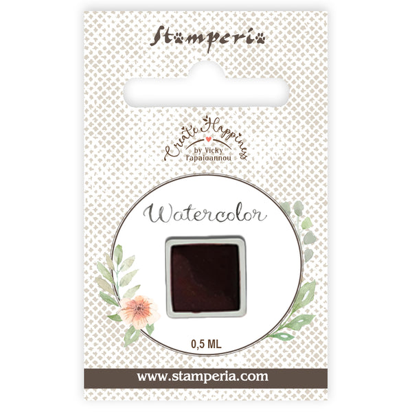 acuarela en pastilla rojo ladrillo oscuro de create happiness de la marca stamperia