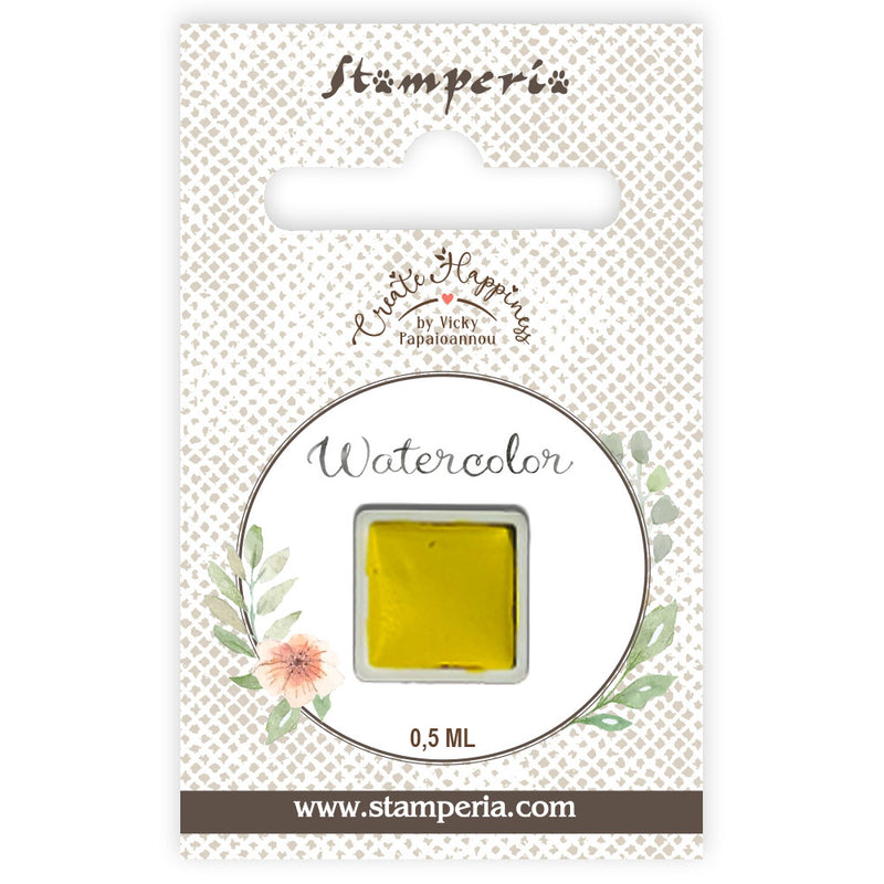 pastilla de acuarela 0,5 ml amarillo create happiness stamperia