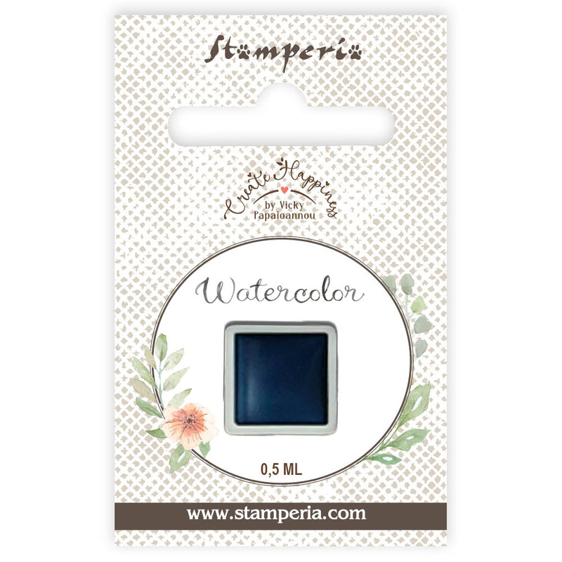 acuarela en pastilla azul marino oscuro 0,5ml create happiness stamperia