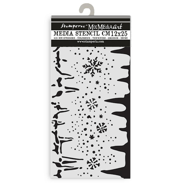 plantilla stencil stamperia copos de nieve dewdrops