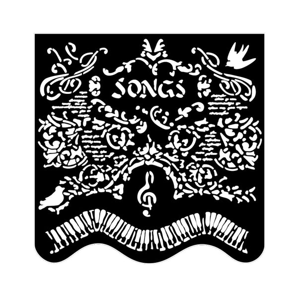 plantilla stencil stamperia canciones y piano music