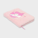 libreta unicornio a5 rosa de pelo