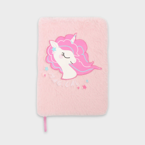 libreta a5 de pelo rosa unicornio