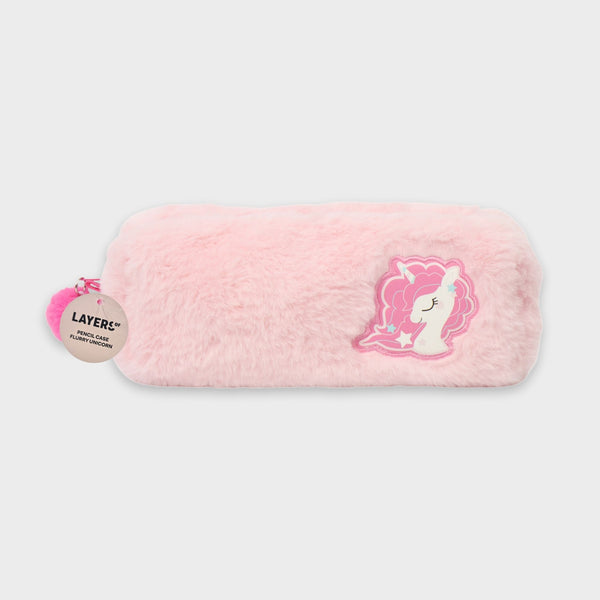 estuche unicornio rosa peluche layers of