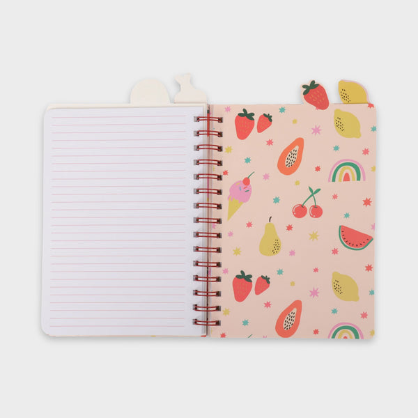 libreta A5 rosa frutas tropical layers of